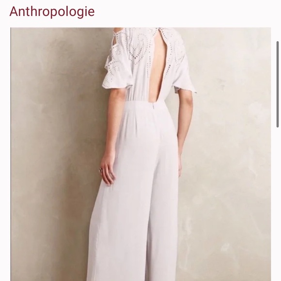 ANTHROPOLOGIE Acacia Embroidered Eyelet Wide Leg Jumpsuit by Elevenses NWOT - Picture 5 of 7